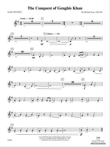 The Conquest of Genghis Khan: 2nd B-flat Trumpet