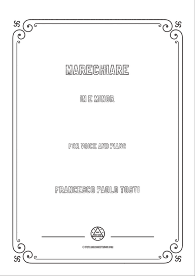 Tosti-Marechiare in e minor,for Voice and Piano