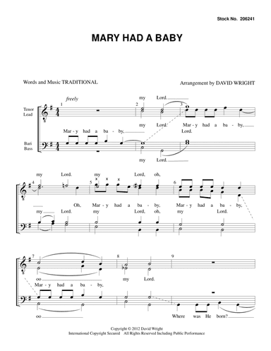 Mary Had A Baby (arr. David Wright)