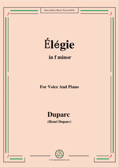 Duparc-Élégie in f minor