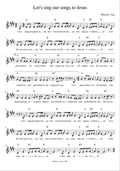 Let's Sing Our Songs For Jesus