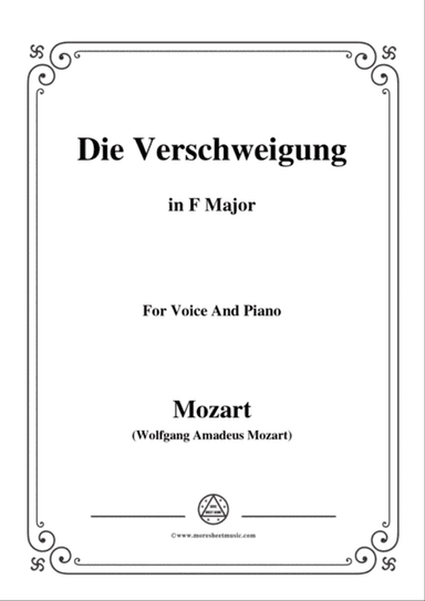 Mozart-Die verschweigung,in F Major,for Voice and Piano