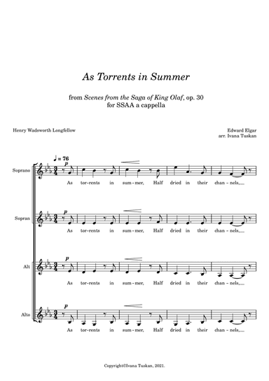 As Torrents in Summer, for SSAA