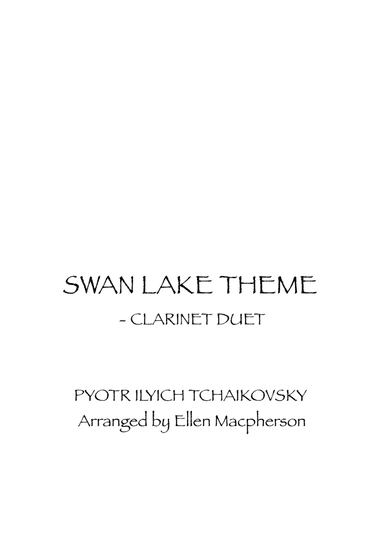 TCHAIKOVSKY SWAN LAKE THEME - CLARINET DUET