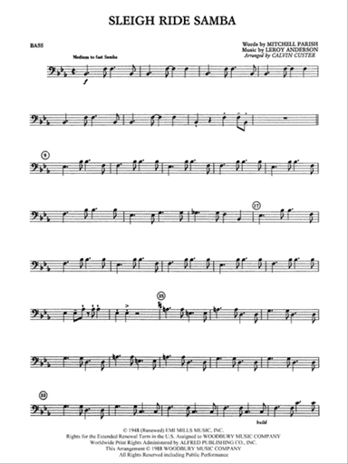 Sleigh Ride Samba: String Bass