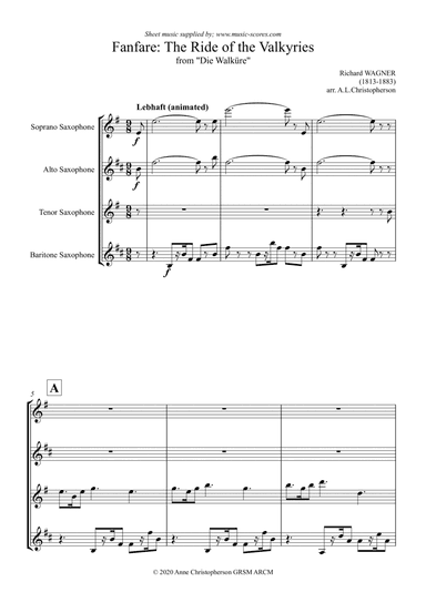 The ride of the Valkyries: Fanfare - Sax Quartet