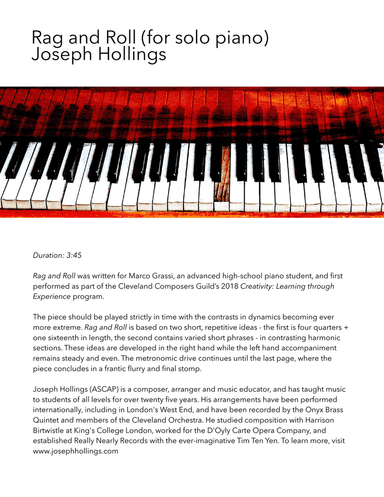 Rag and Roll (for solo piano)