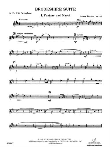 Brookshire Suite: E-flat Alto Saxophone