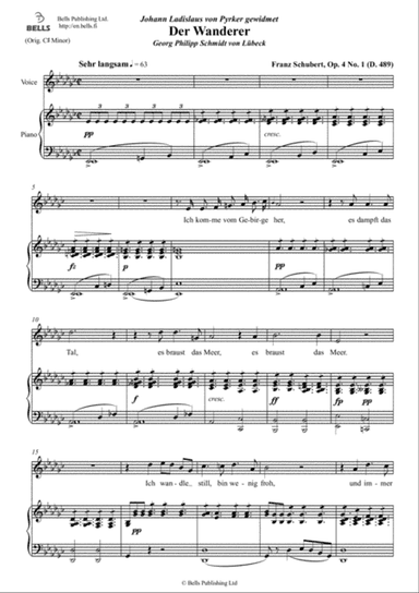 Der Wanderer, Op. 4 No. 1 (D. 489) (E-flat minor)