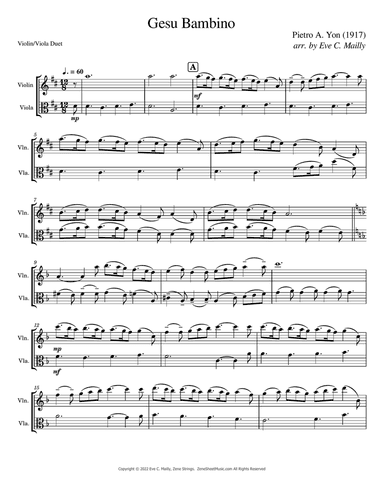 Gesu Bambino - Duet for Violin & Viola