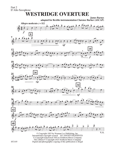 Westridge Overture - Alto Sax 2