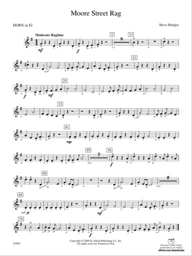 Moore Street Rag: (wp) 1st Horn in E-flat