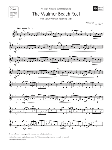 The Walmer Beach Reel (Grade 4 List C9 from the ABRSM Descant Recorder syllabus from 2022)