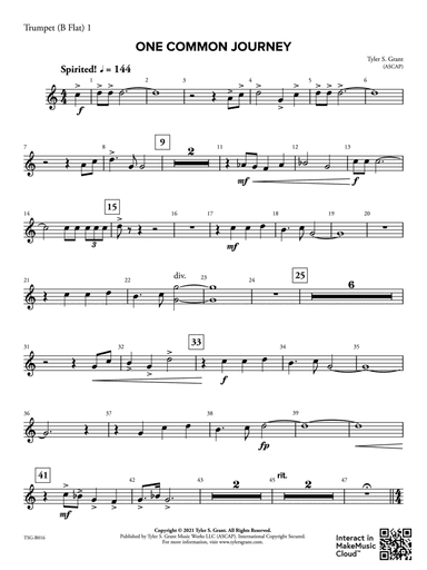 One Common Journey: 1st B-flat Trumpet