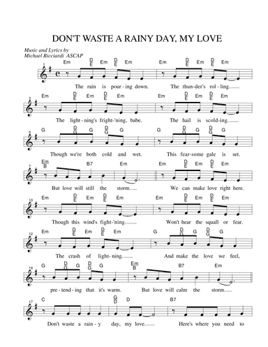 DON'T WASTE A RAINY DAY, MY LOVE