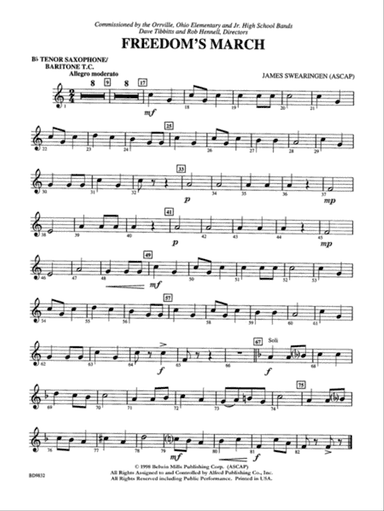 Freedom's March: B-flat Tenor Saxophone