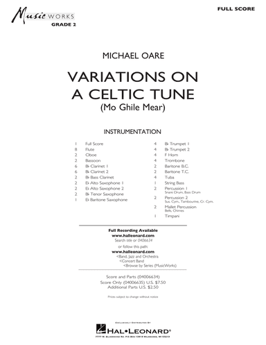 Variations on a Celtic Tune (Mo Ghile Mear) - Full Score