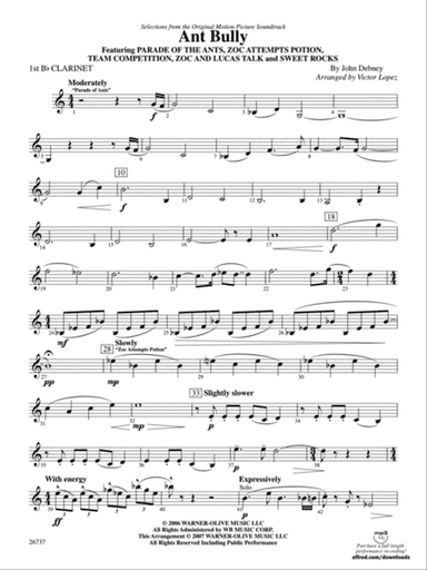 The Ant Bully, Selections from: 1st B-flat Clarinet
