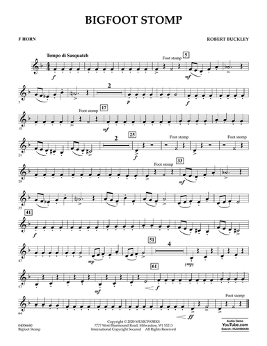 Big Foot Stomp - F Horn