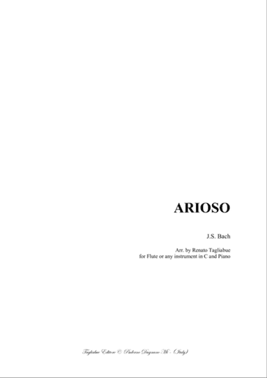 ARIOSO - BWV 156 - Arr. for Flute or any instrument in C and Piano