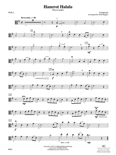 Hanerot Halalu: Viola