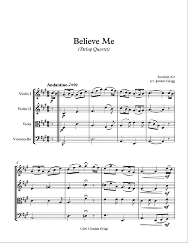 Believe Me (String Quartet)