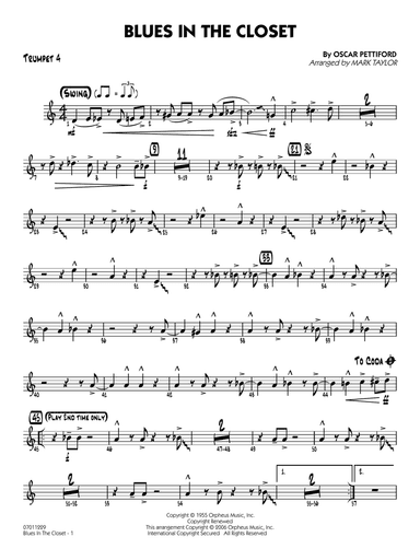 Blues in the Closet (arr. Mark Taylor) - Trumpet 4