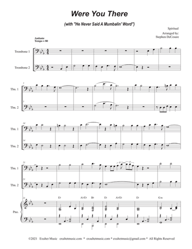 Were You There (with "He Never Said A Mumbalin' Word") (Trombone Duet)