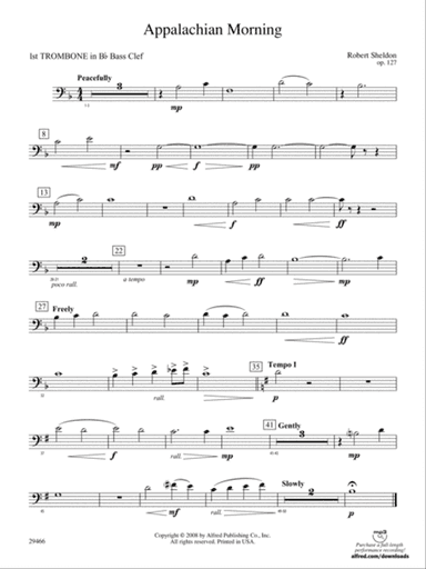 Appalachian Morning: (wp) 1st B-flat Trombone B.C.