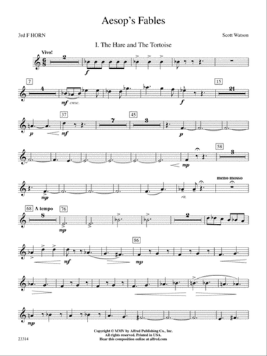 Aesop's Fables: 3rd F Horn