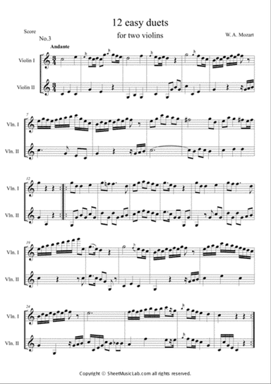 12 Easy Duets For Two Violins No. 3