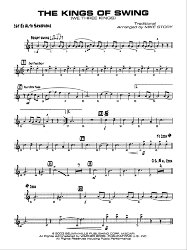 The Kings of Swing (We Three Kings): E-flat Alto Saxophone