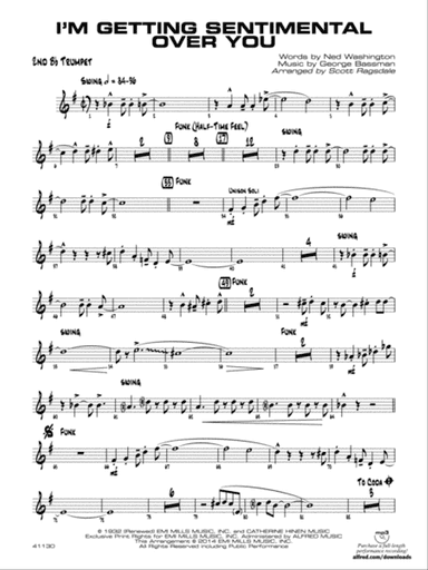I'm Getting Sentimental over You: 2nd B-flat Trumpet