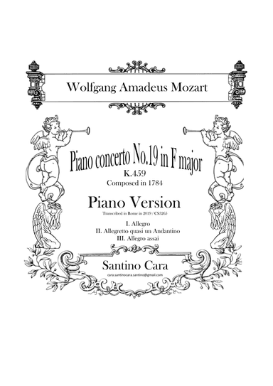 Mozart - Piano Concerto No.19 in F major K.459 - Piano Version