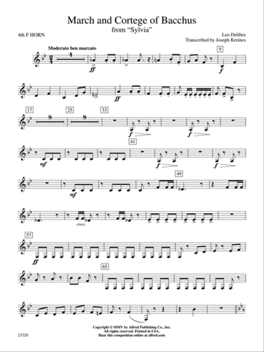 March and Cortege of Bacchus: 4th F Horn