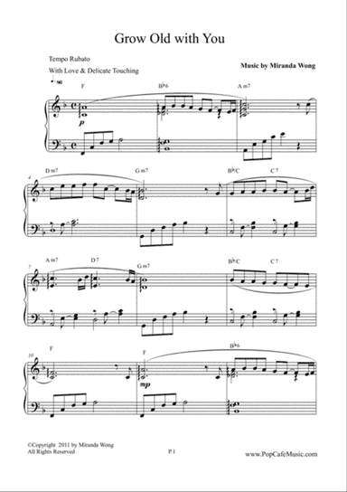 Grow Old With You - Wedding Piano Music by Miranda Wong