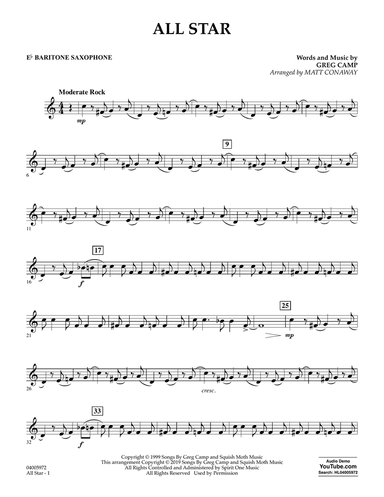 All Star (arr. Matt Conaway) - Eb Baritone Saxophone
