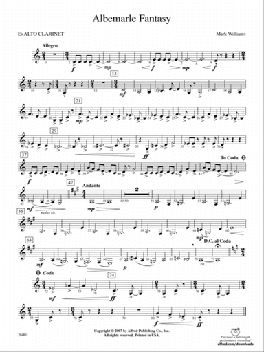 Albemarle Fantasy: E-flat Alto Clarinet