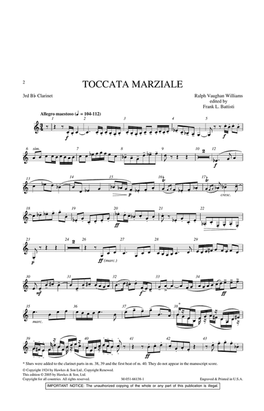 Toccata Marziale - 3rd Bb Clarinet