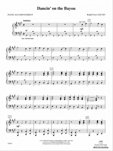 Dancin' on the Bayou: Piano Accompaniment