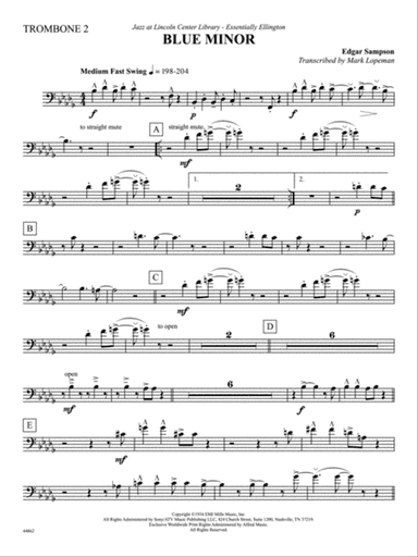 Blue Minor: 2nd Trombone