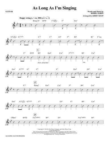 As Long As I'm Singing (arr. Kirby Shaw) - Guitar