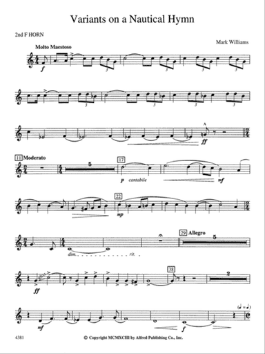 Variations on a Nautical Hymn: 2nd F Horn