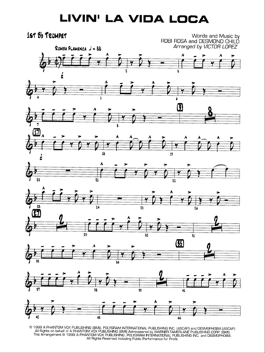 Livin' la Vida Loca: 1st B-flat Trumpet