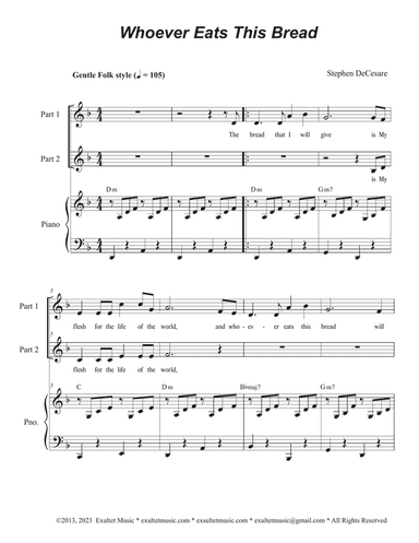 Whoever Eats This Bread (2-part choir)