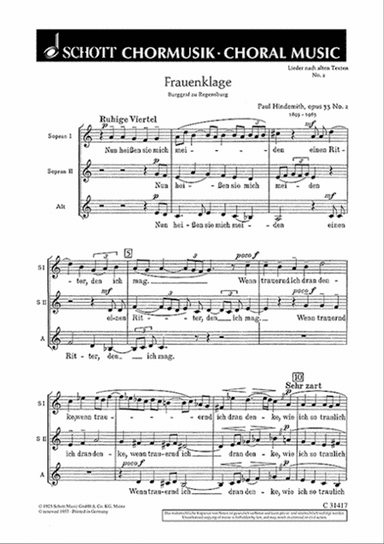Lieder nach alten Texten