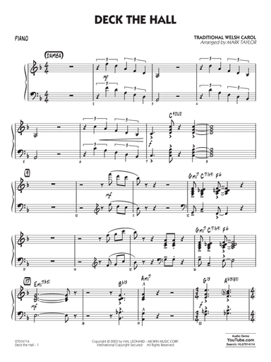 Deck The Hall (arr. Mark Taylor) - Piano