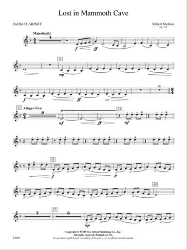 Lost in Mammoth Cave: 2nd B-flat Clarinet