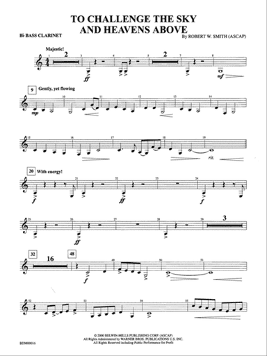 To Challenge the Sky and Heavens Above: B-flat Bass Clarinet