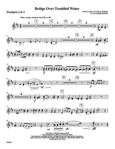 Bridge Over Troubled Water (arr. Mark Hayes) - Trumpet 2 & 3